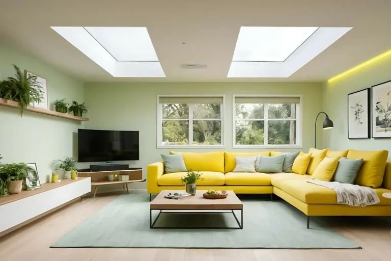 Stratus flat skylights above a living room